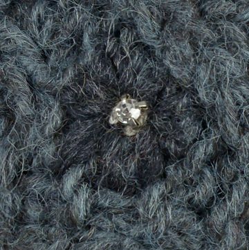 McRon Stirnband Gestricktes Stirnband mit Strasssteinen Modell Flora mit wärmender Wolle