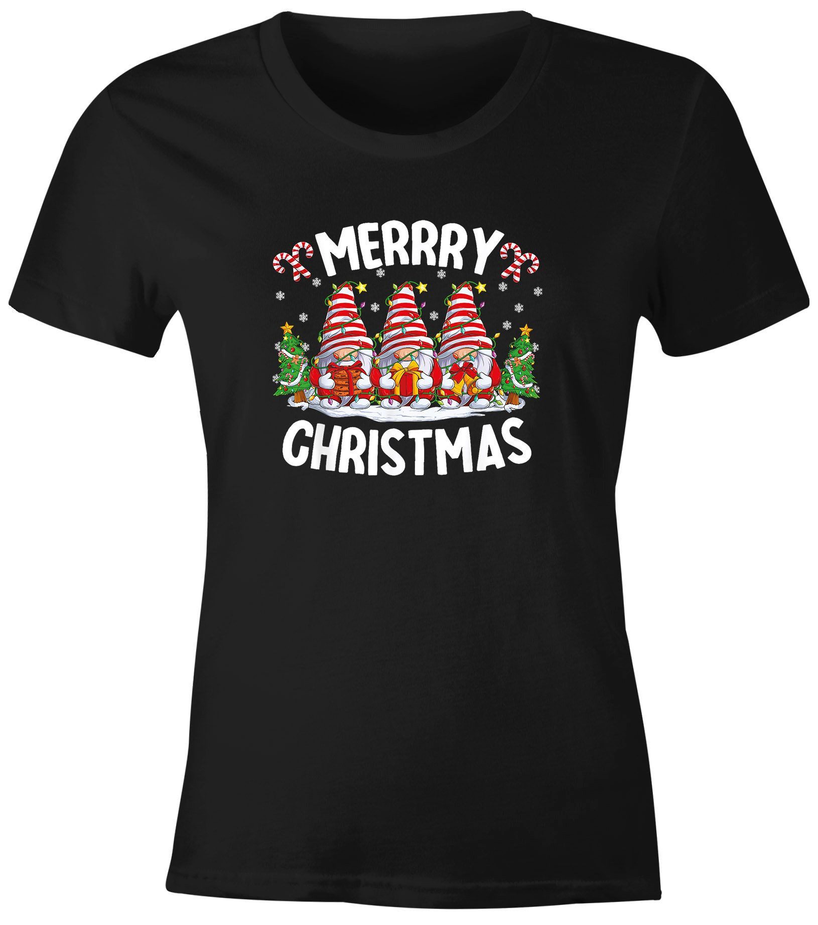 MoonWorks Print-Shirt Weihnachtsshirt Damen Wichtel Merry Christmas Spruch günstig online kaufen