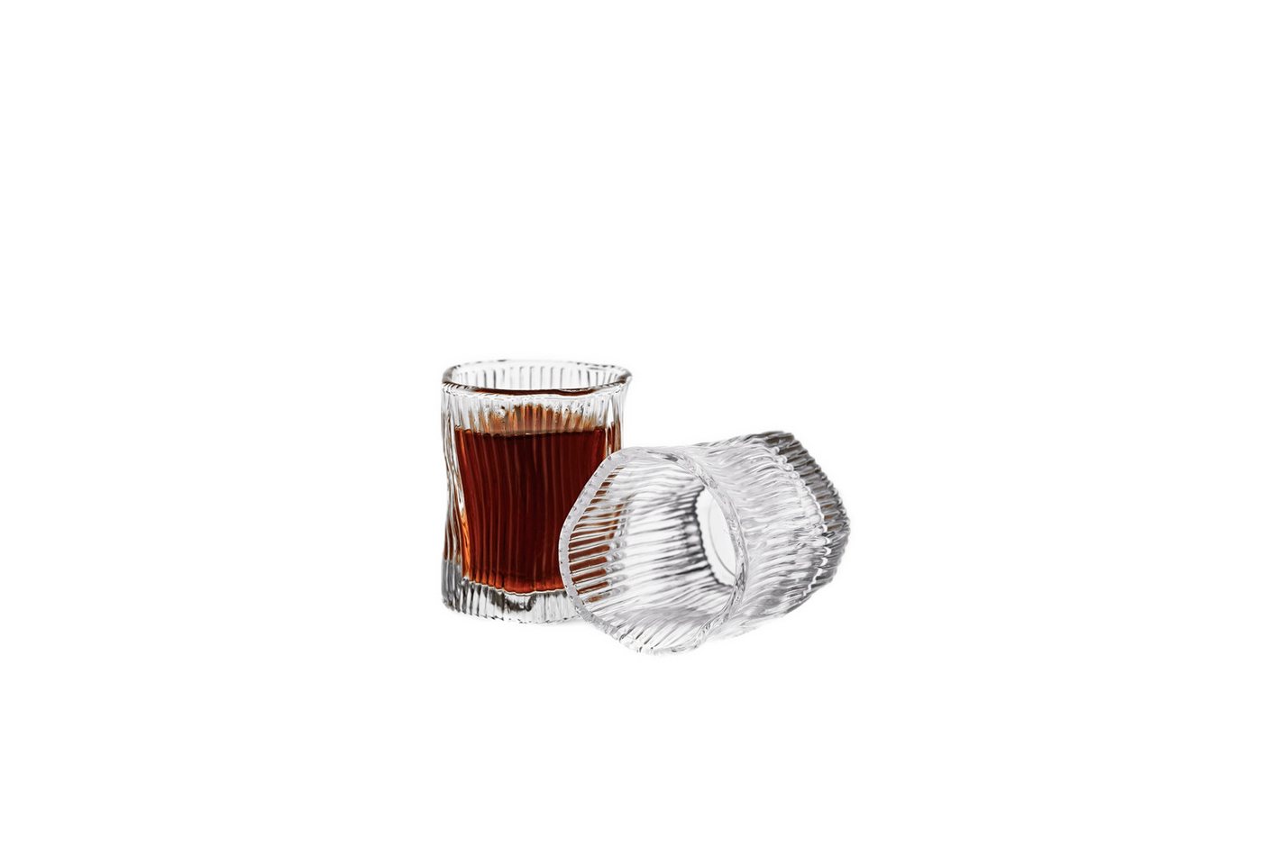 Almina Gläser-Set Artic Terra Piccolo Trinkgläser 60 ml - 6-teiliges-Set, 6-tlg., Glas, Relief-Optik, 60 ml