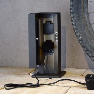 click-licht Gartensteckdose Energieverteiler Puka Mana in Dunkelgrau IP54, Gartensteckdosen