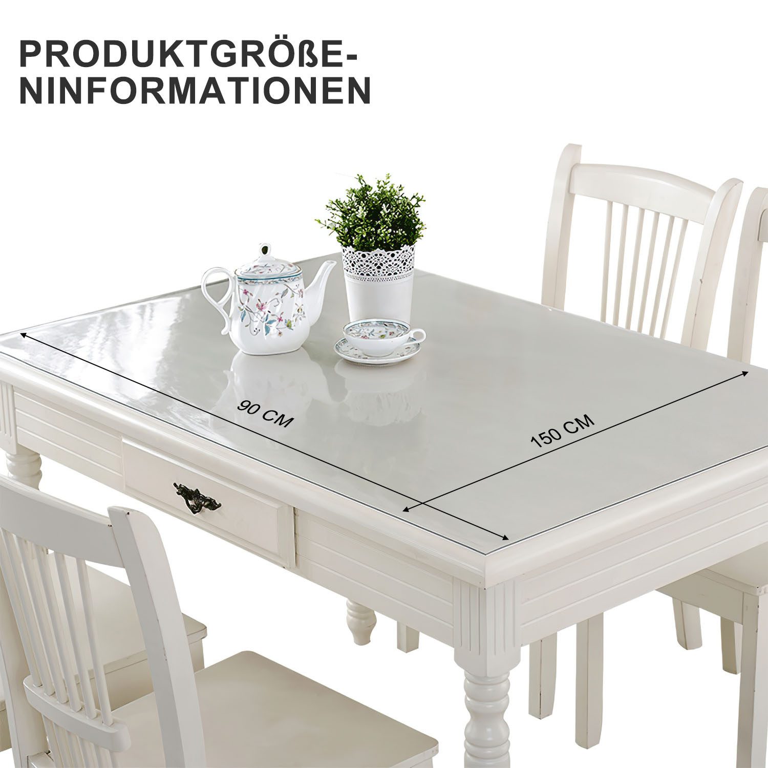 HEYHIPPO Tischdecke PVC transparente Tischdecke 90×150cm Tischplattenschutz günstig online kaufen