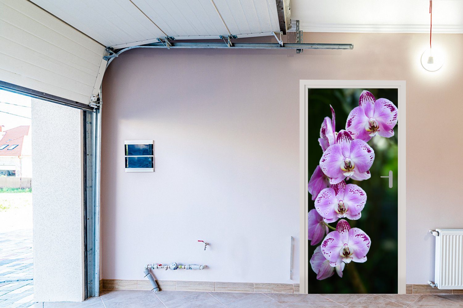 (1 Orchideen, Matt, Tür, Türtapete 75x205 cm MuchoWow Fototapete bedruckt, für Blühende St), Türaufkleber,