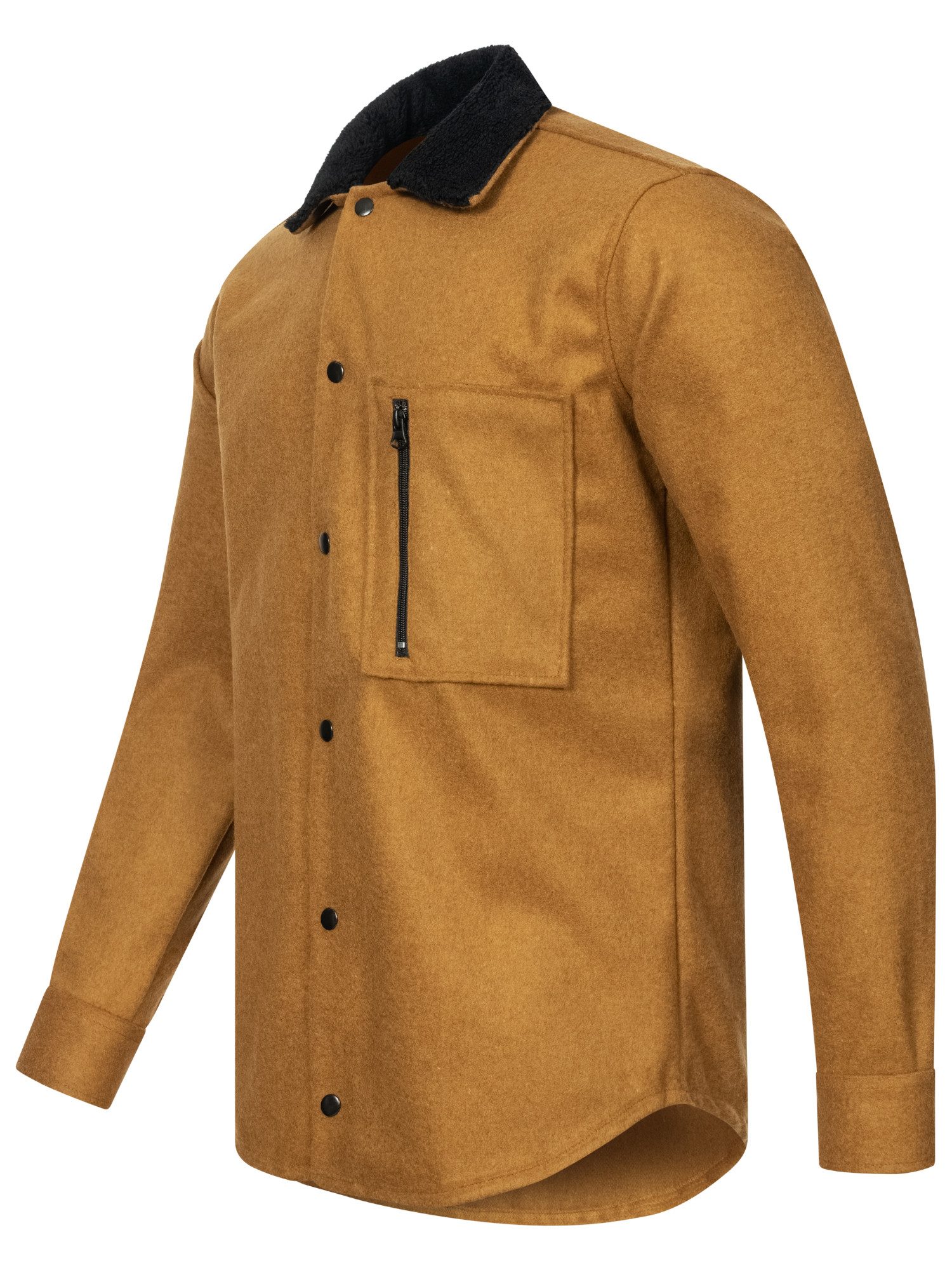 Rock Creek Flanellhemd Herren Hemd mit Teddyfell-Kragen günstig online kaufen