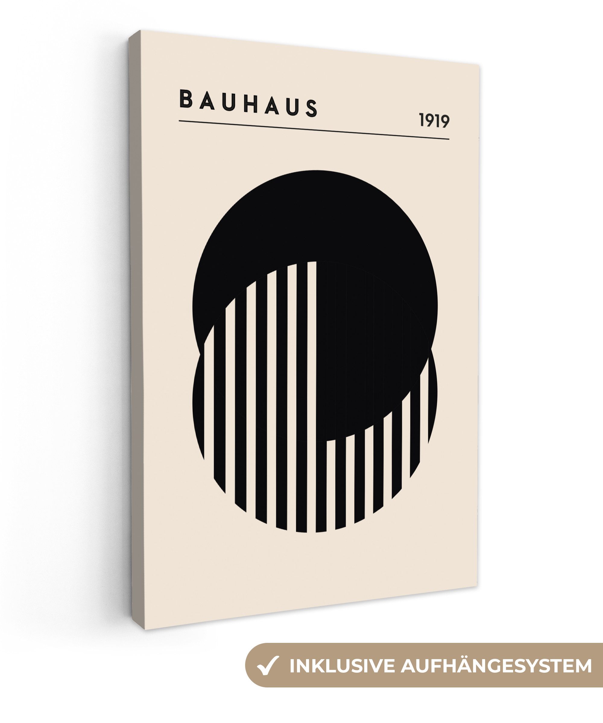 OneMillionCanvasses® Leinwandbild Bauhaus - Retro - Schwarz - Weiß - Abstra günstig online kaufen