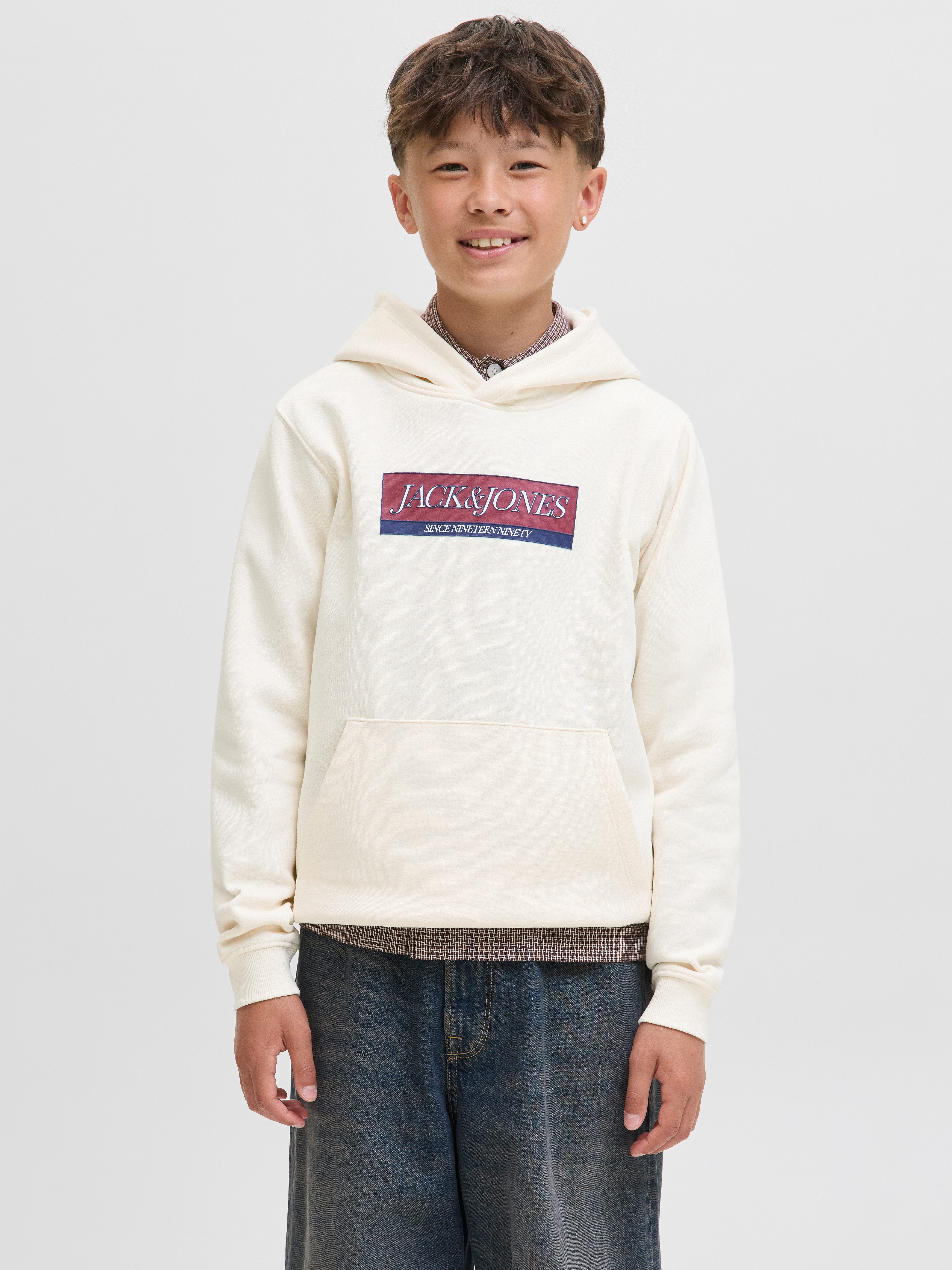 Jack & Jones Junior Kapuzensweatshirt JORINWOOD BLOCK BRANDING SWEAT NOOS JNR