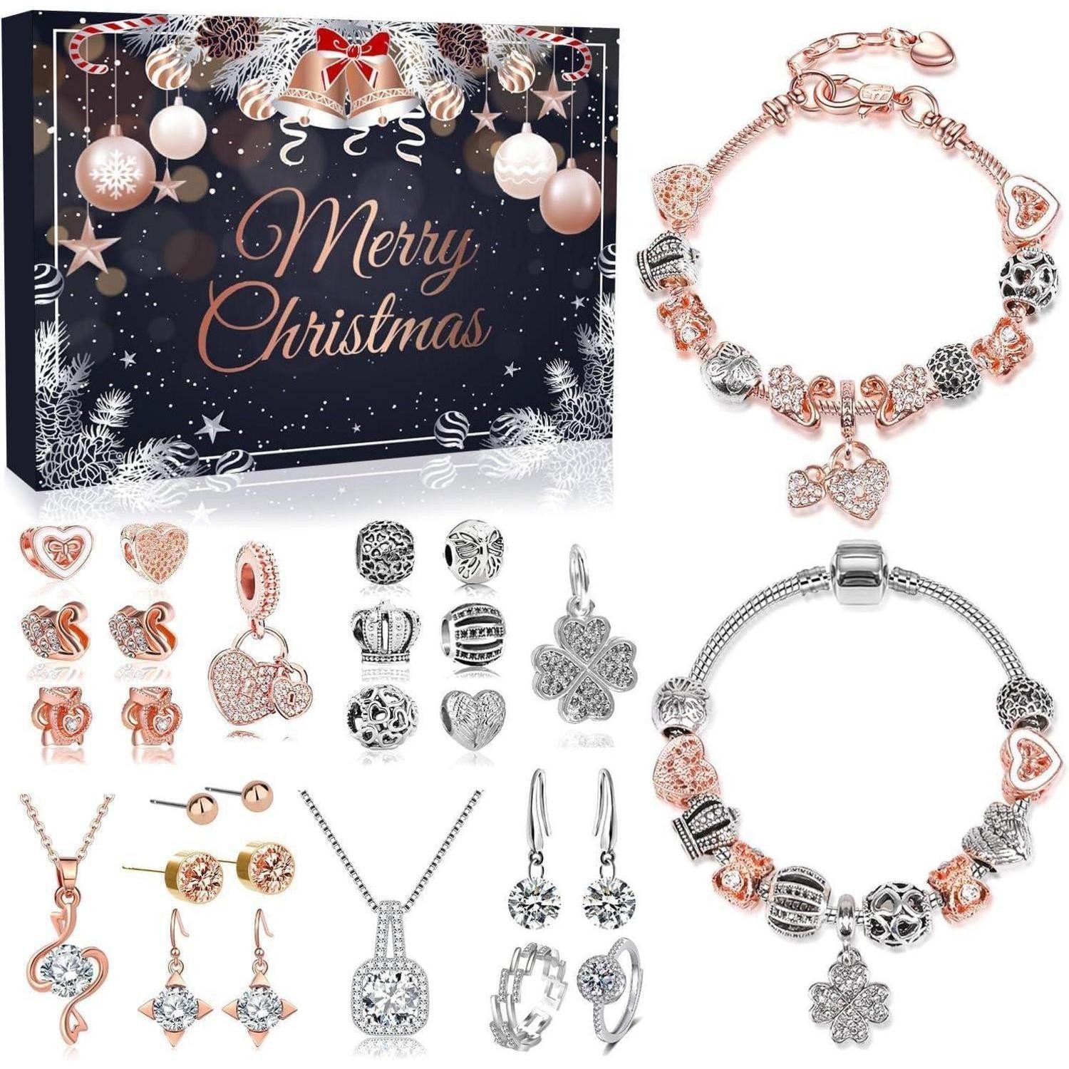 LuxusKollektion Schmuck-Adventskalender Adventskalender Schmuck 2025 Frauen Teenager Mädchen 24 Schmuckteile