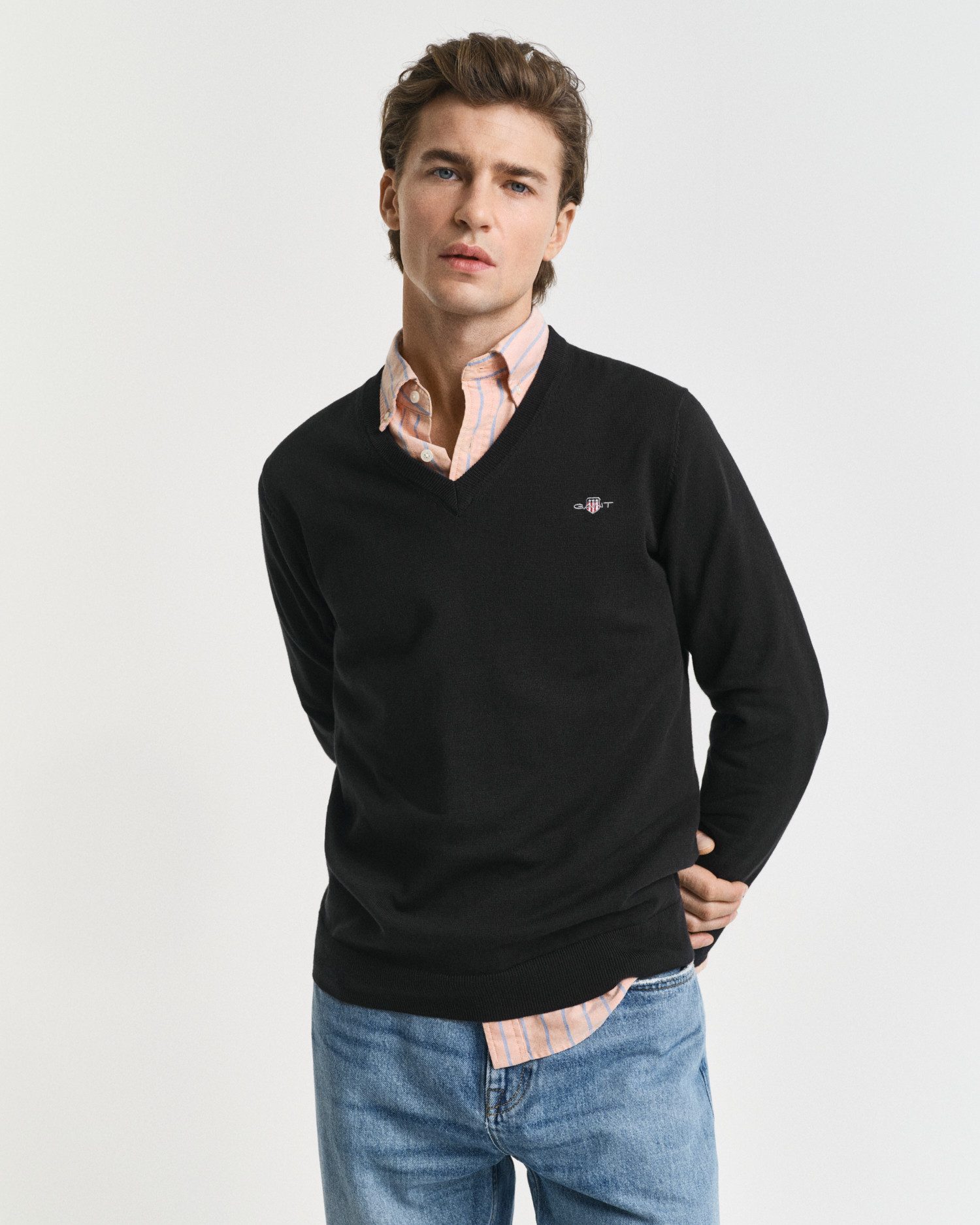 Gant V-Ausschnitt-Pullover Classic Cotton V-Neck Premium Strickjersey aus w günstig online kaufen