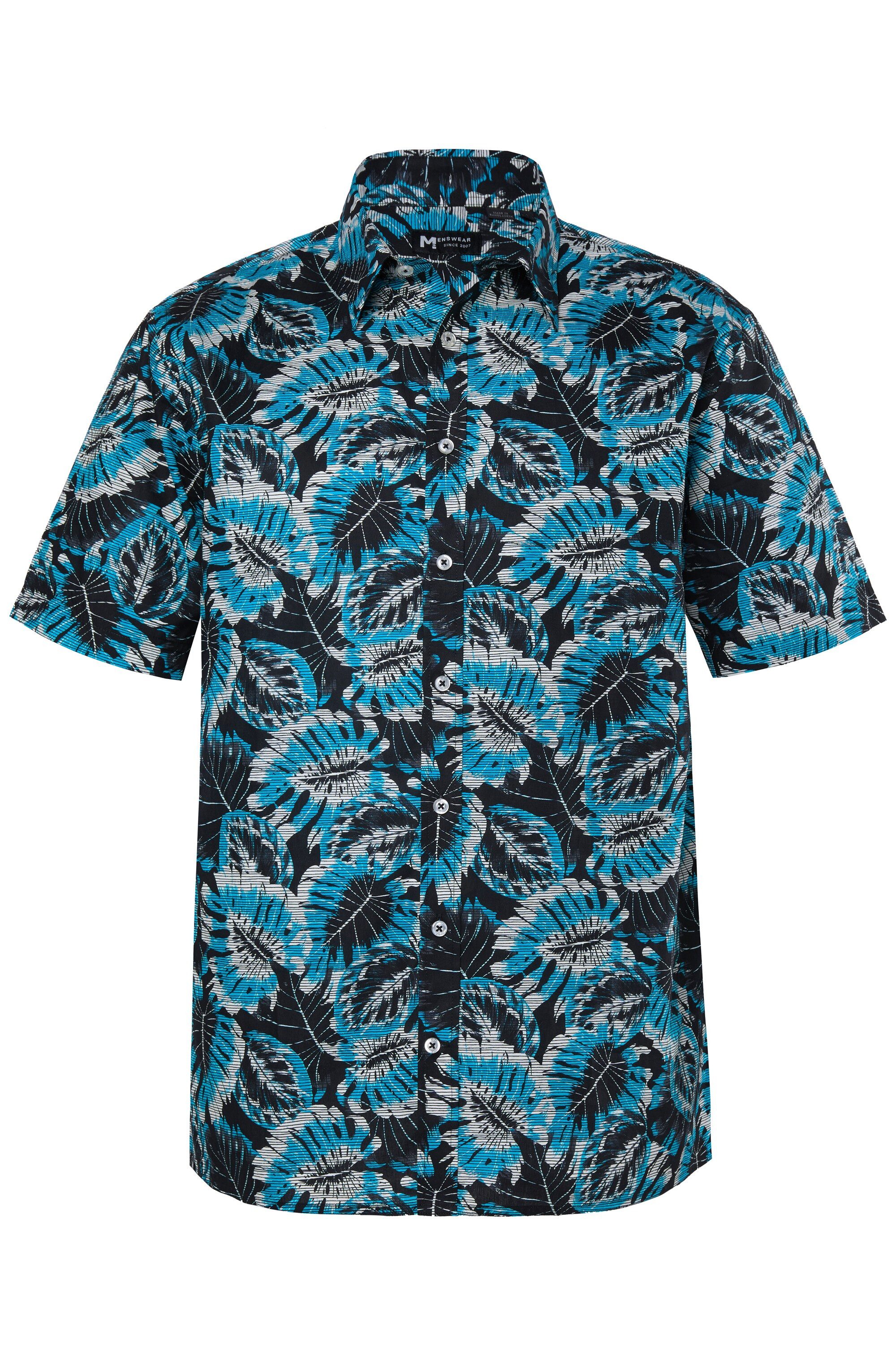Men Plus Kurzarmhemd Hemd Halbarm Kentkragen Alloverprint Comfort Fit