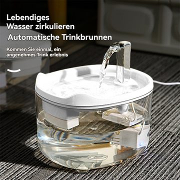Kpaloft Trinkbrunnen 1.5 L, Hund LED Trinkautomat, Katzen Wasserspender 1.5 l, superleise, automatische Wassertrinkschalen