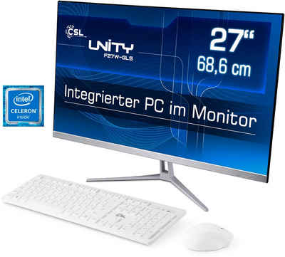CSL Unity F27-GLS mit Windows 10 Home All-in-One PC (27 Zoll, Intel® Celeron Celeron® N4120, UHD Graphics 600, 8 GB RAM, 128 GB SSD)