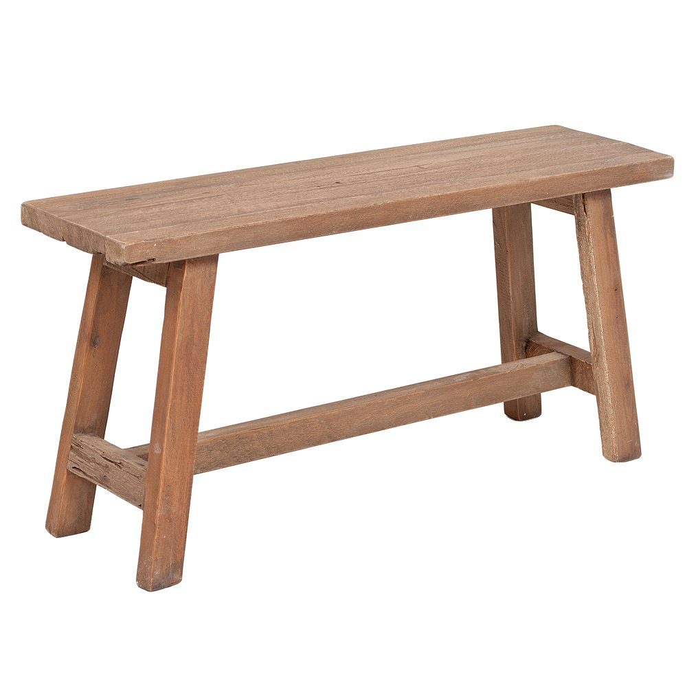 LebensWohnArt Sitzbank Teak Sitzbank GEMO ca. L90cm Natural Recyceltes Holz