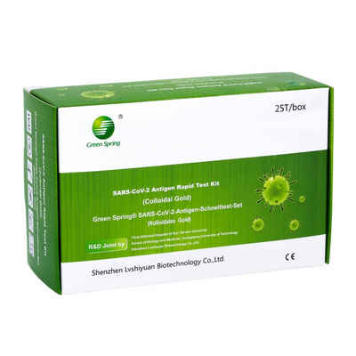 Shenzhen Lvshiyuan Biotechnology Co. Ltd. Wasserteststreifen Green Spring® Grün COVID-19 Antigen SARS CoV-2 Schnelltest - 25er