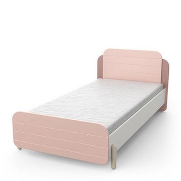 möbelando Kinderbett Jade, in matt rosa/matt weiss. Abmessungen (BxHxT) 102x79x205 cm
