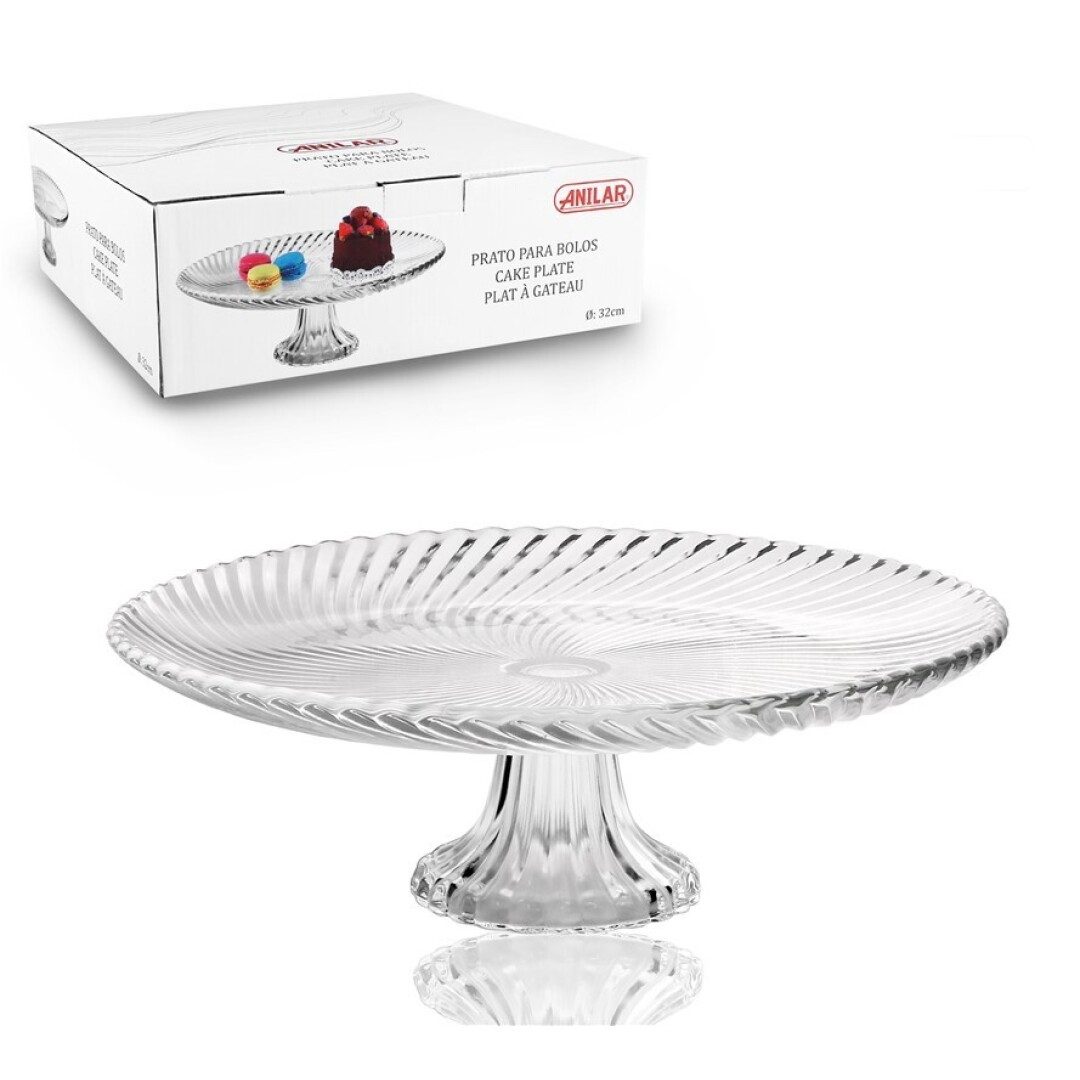 Tortenheber Tortenplatte Servierplatte Tortenständer Kuchenplatte Glas Edelstahlfu