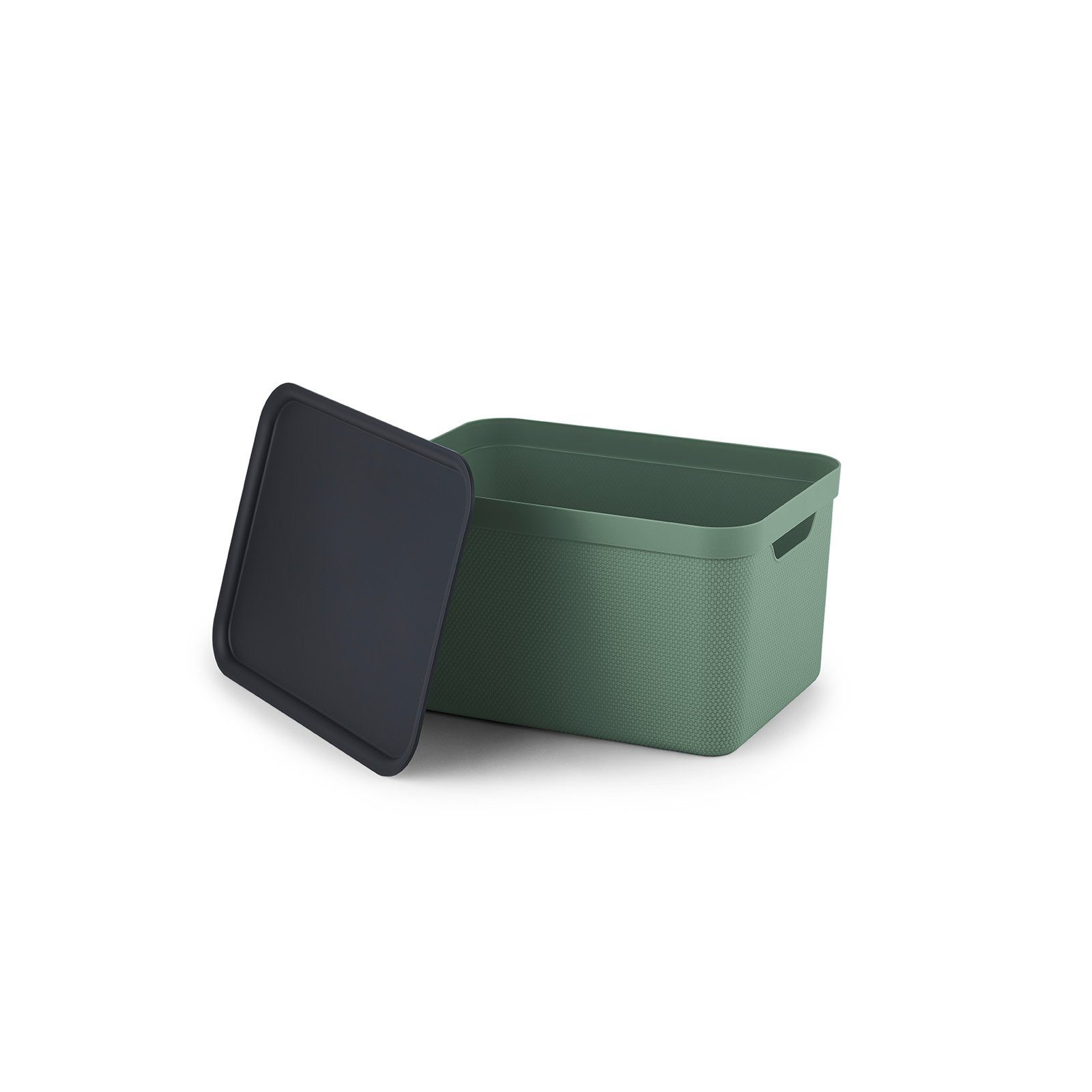 ROTHO Aufbewahrungsbox 3er- Set Aufbewahrungskorb 16l mit Deckel (Aufbewahrungsboxen, 3er-Set)