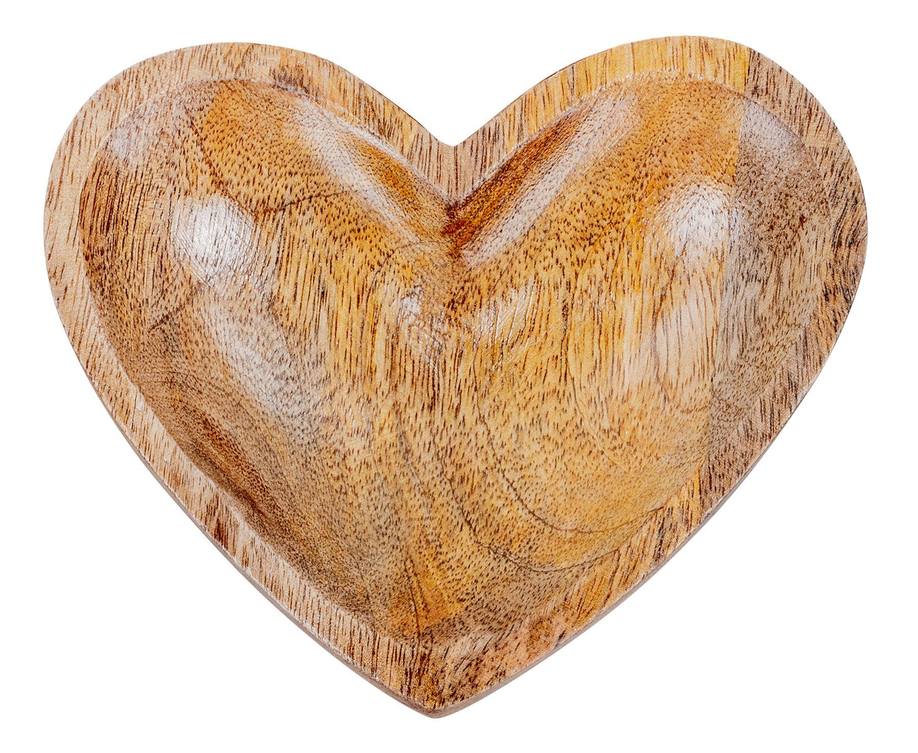 Levandeo® Dekoteller, Holz-Teller Herz 14x12cm Mangoholz Dekoteller Holzschale Herzform Variante 1
