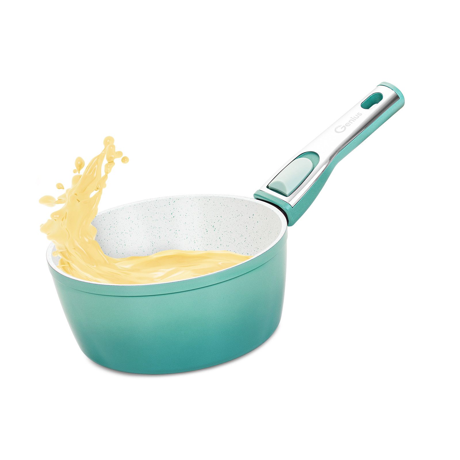 Genius Kasserolle Cerafit Revolution Stielkasserolle Ø 18 cm Antihaftbeschichtung, Keramik (1 ner), Innovative ThermoSpeed-Induktions-Technologie