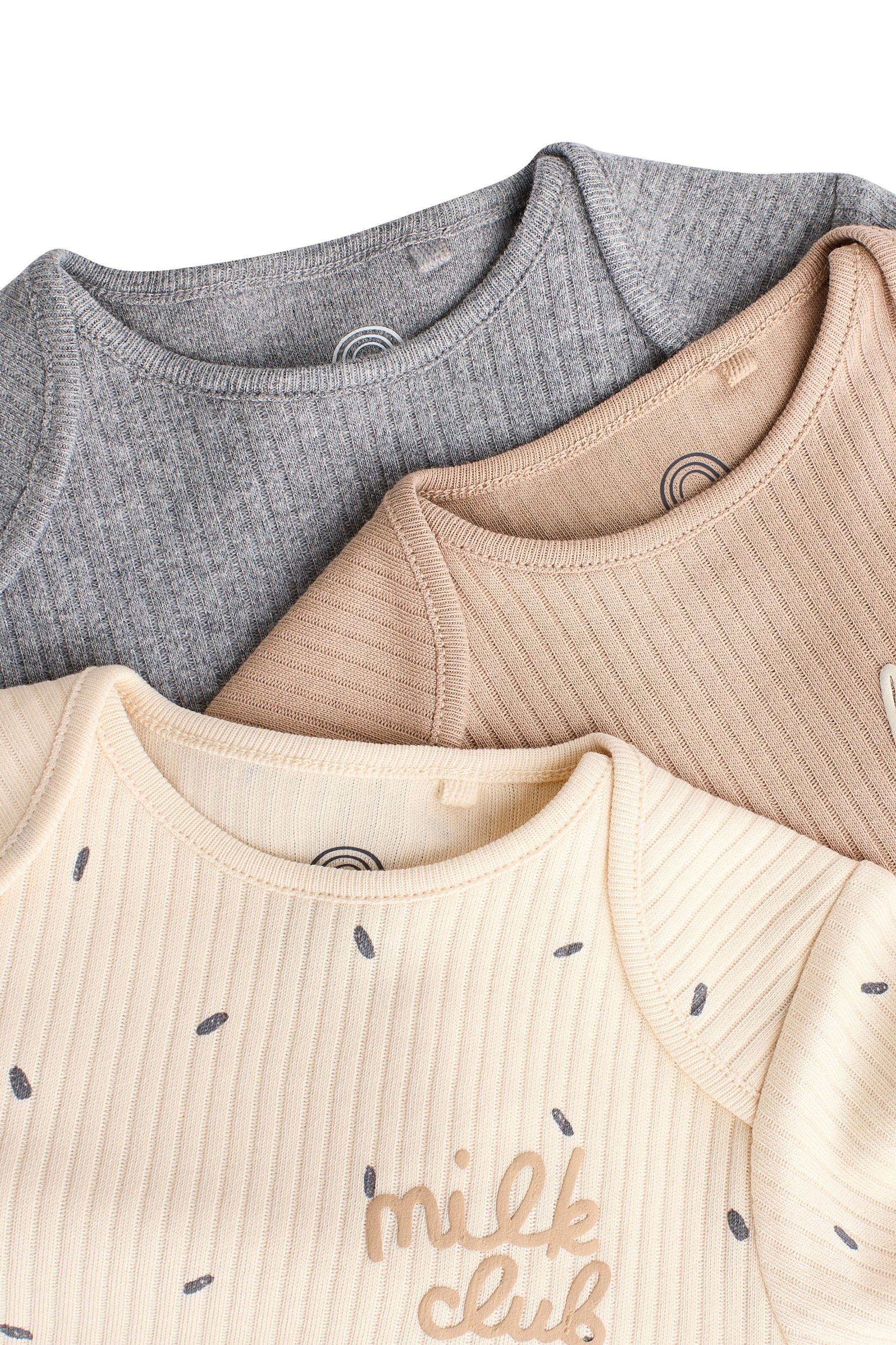 Next Langarmbody Baby-Bodysuits aus 100 % Baumwolle, 3er-Pack (3-tlg)