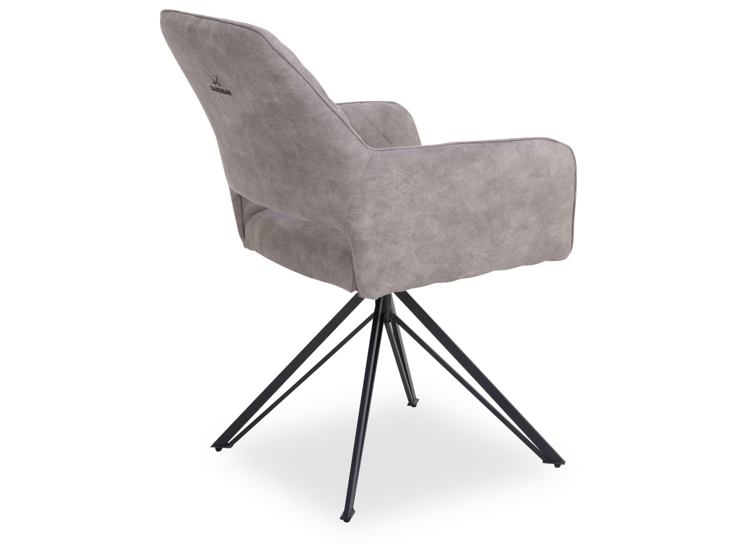 SANSIBAR LIVING Esszimmerstuhl Polsterstuhl SANSIBAR HORUM BHT 57x88x63 cm grau Esszimmerstuhl