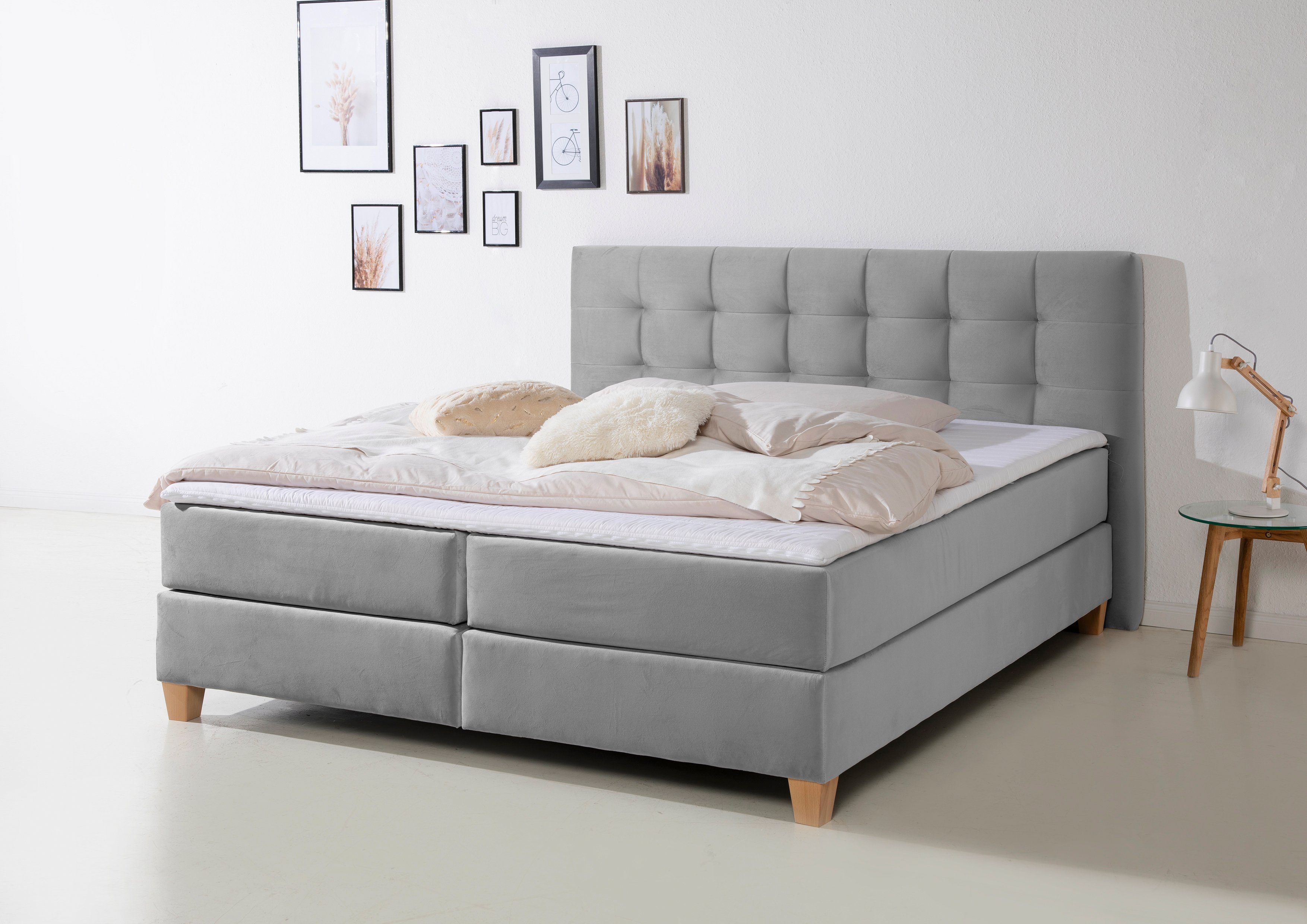 Home affaire Boxspringbett "Moulay" inkl. Topper, in Überlänge 220 cm, 3 Hä günstig online kaufen