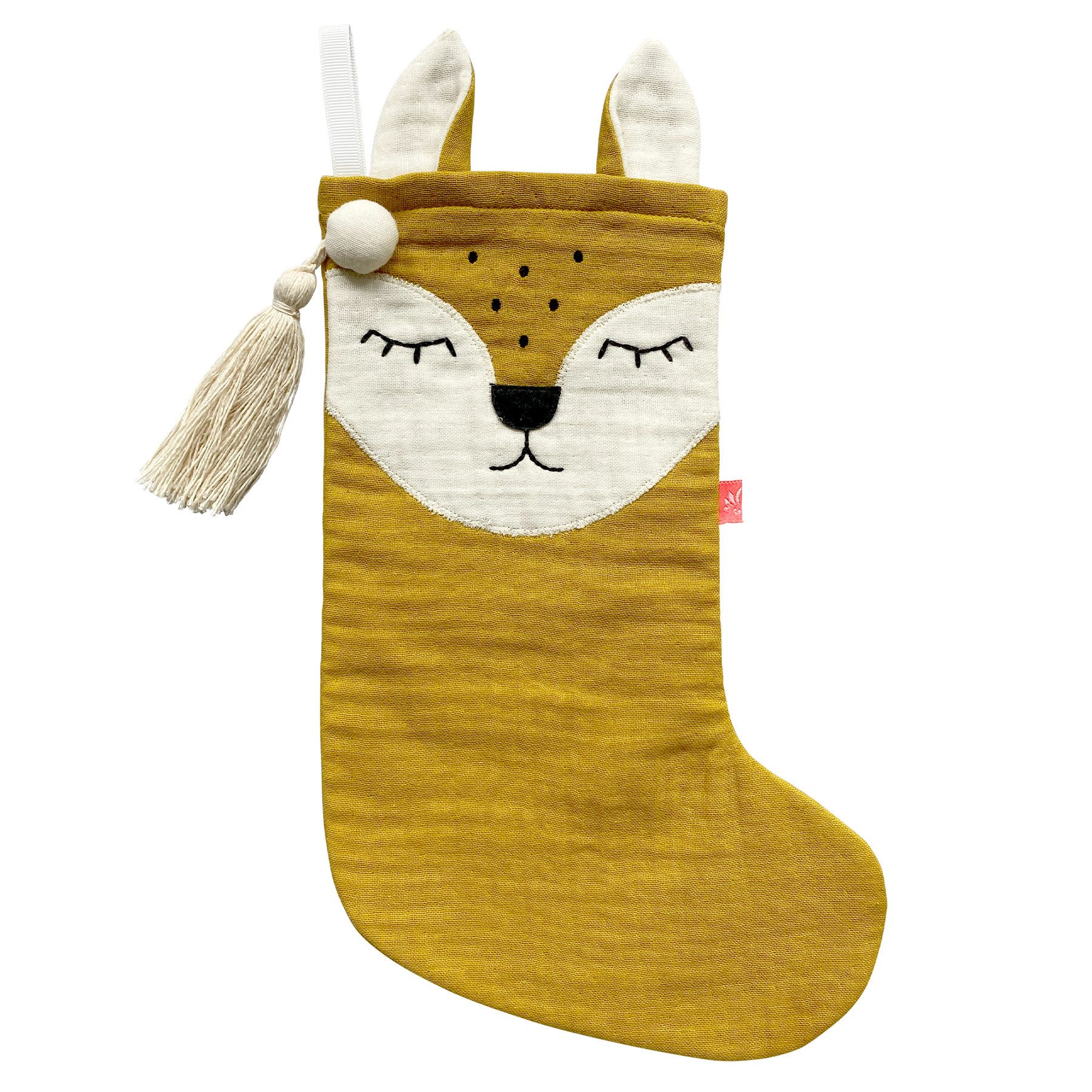 kikadu Nikolausstiefel 2201, Bio-Baumwolle, Rehkitz-Design, perfekt für Nikolaus & Weihnachten