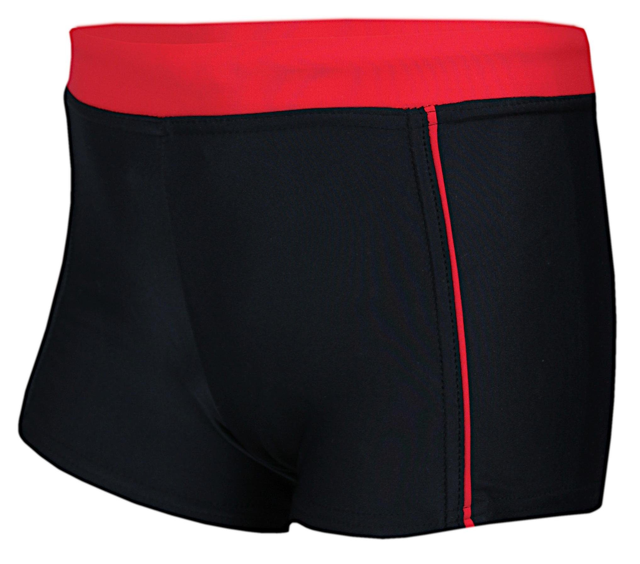 Aquarti Rot Aquarti Kinder 024 Jungen Paspel Badehose Schwimmhose Badeshorts Schwarz / Badeshorts Seitliche