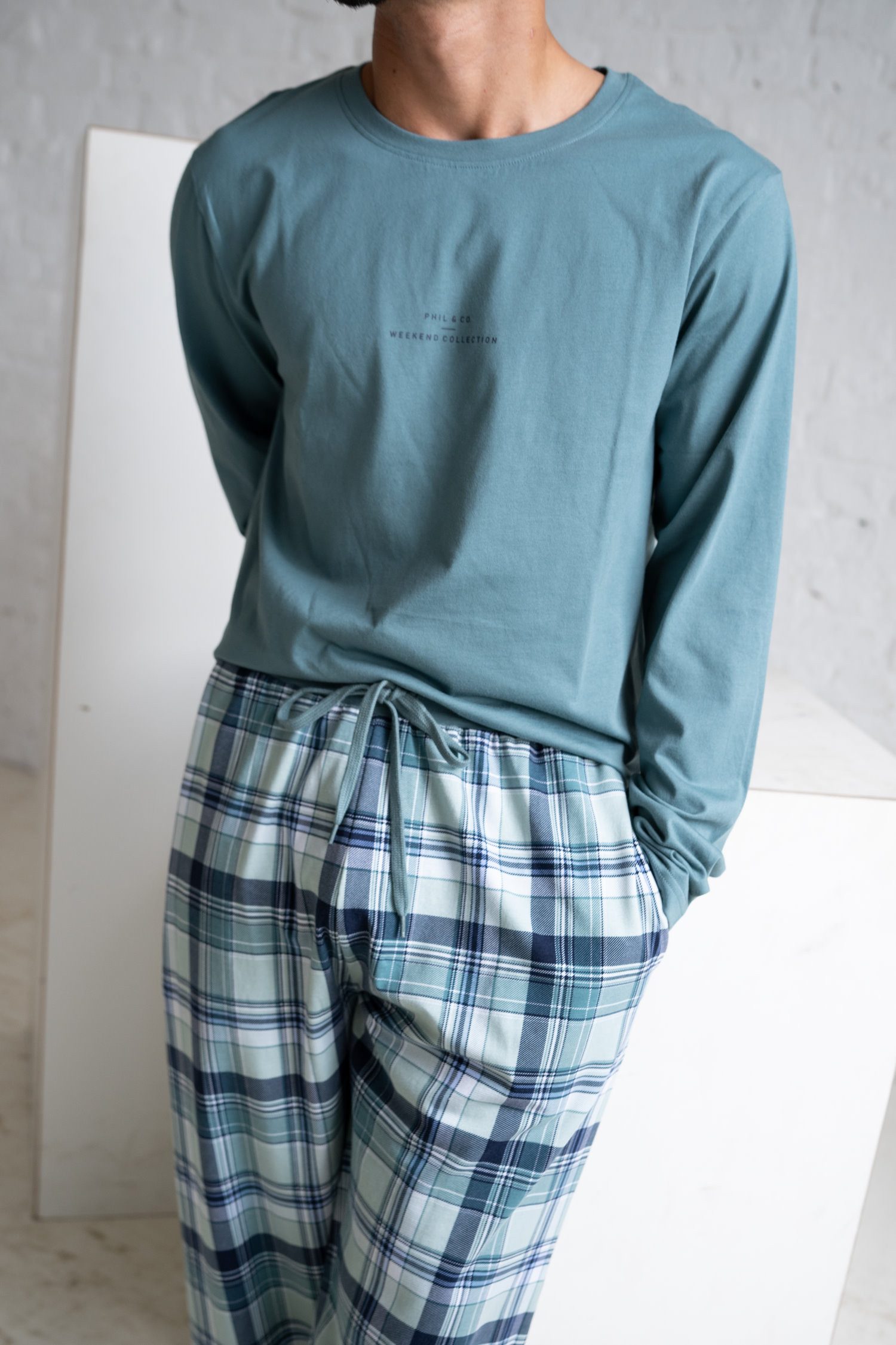 Phil & Co. Pyjamaoberteil Herren Pyjamashirt mit langem Arm (1-tlg) Baumwol günstig online kaufen