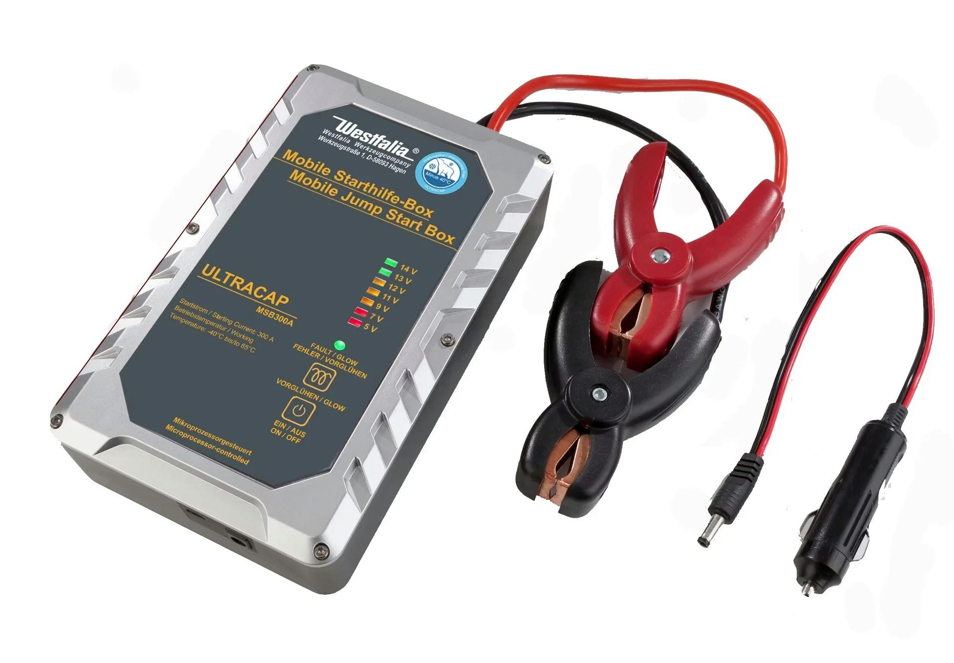 Westfalia Werkzeug Auto-Faltgarage Mobile Starthilfe Box " Jump Starter " - ULTRACAP MSB300A