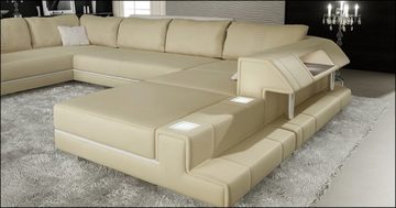 JVmoebel Ecksofa, Ecksofa Sofa Couch Polster Designer Leder XXL U Form Ledersofa