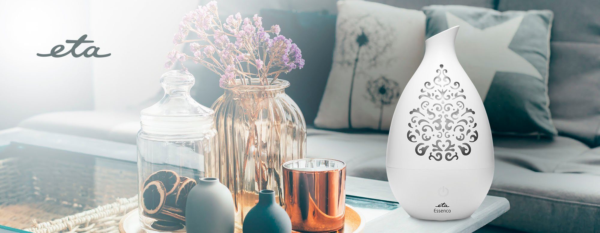 Automatischer Farbwechsel des eta ESSENCO Diffusers mit LED-Beleuchtung