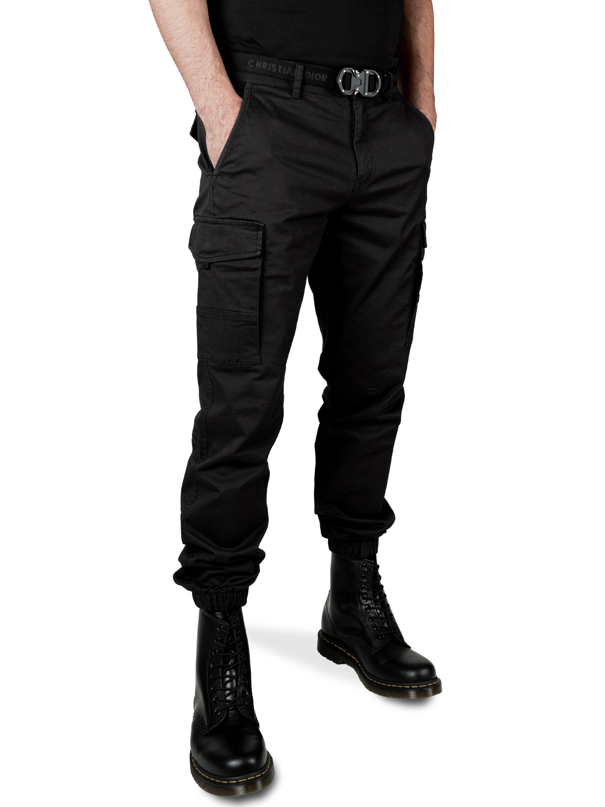 WOTEGA Odin Cargohose 194008) Cargo Herren moderne Schwarz Hose (Black