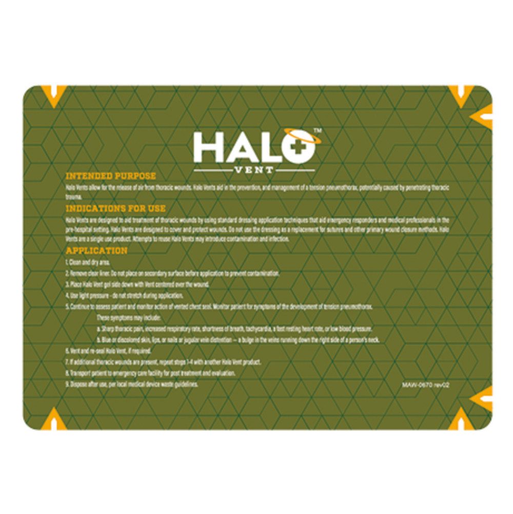 DocMed Erste-Hilfe-Set Halo Vent Chest Seals, (Erste Hilfe Verbandmaterial, 2 St), Transparentes Material, Lange Haltbarkeit