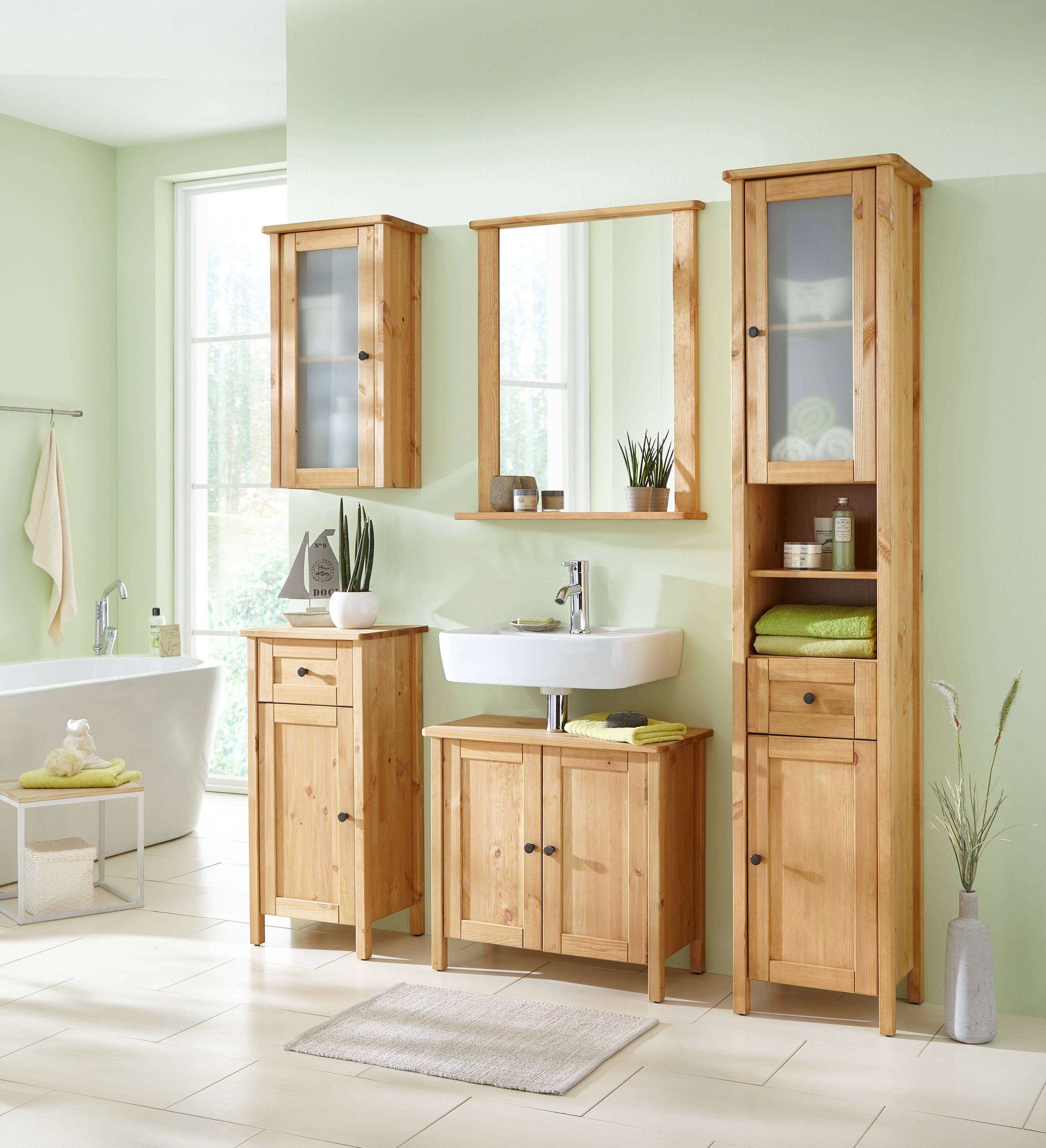 welltime Waschbeckenunterschrank Sylt Badmöbel im Landhaus-Stil, Breite 64 günstig online kaufen