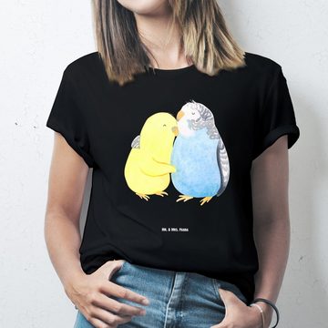 Mr. & Mrs. Panda T-Shirt Wellensittich Liebe - Schwarz - Geschenk, Party, Vögel, Umarmen, Verl (1-tlg)