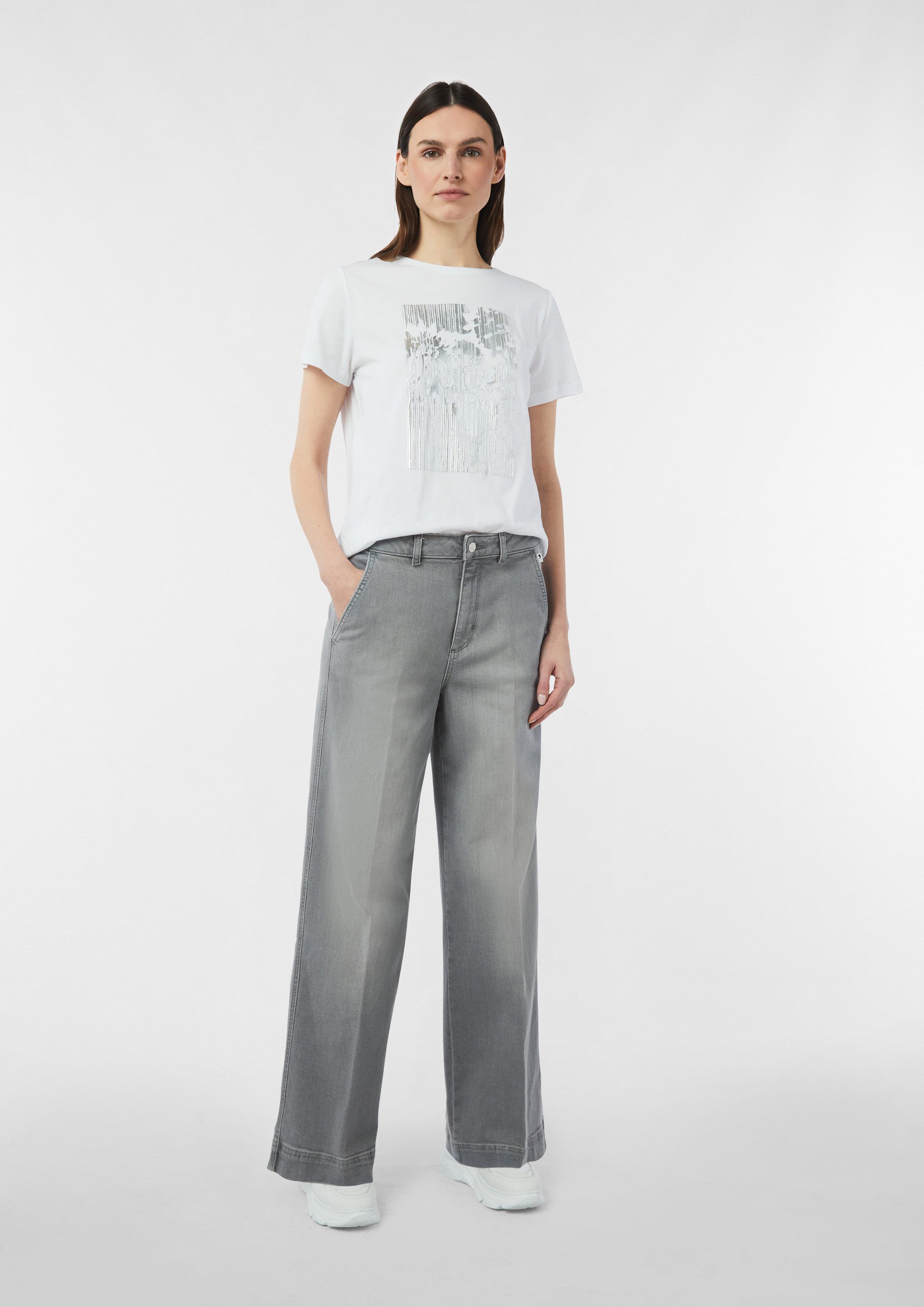 comma Weite Jeans Jeans-Hose Lässige Wide-Leg-Jeans im Loose Fit