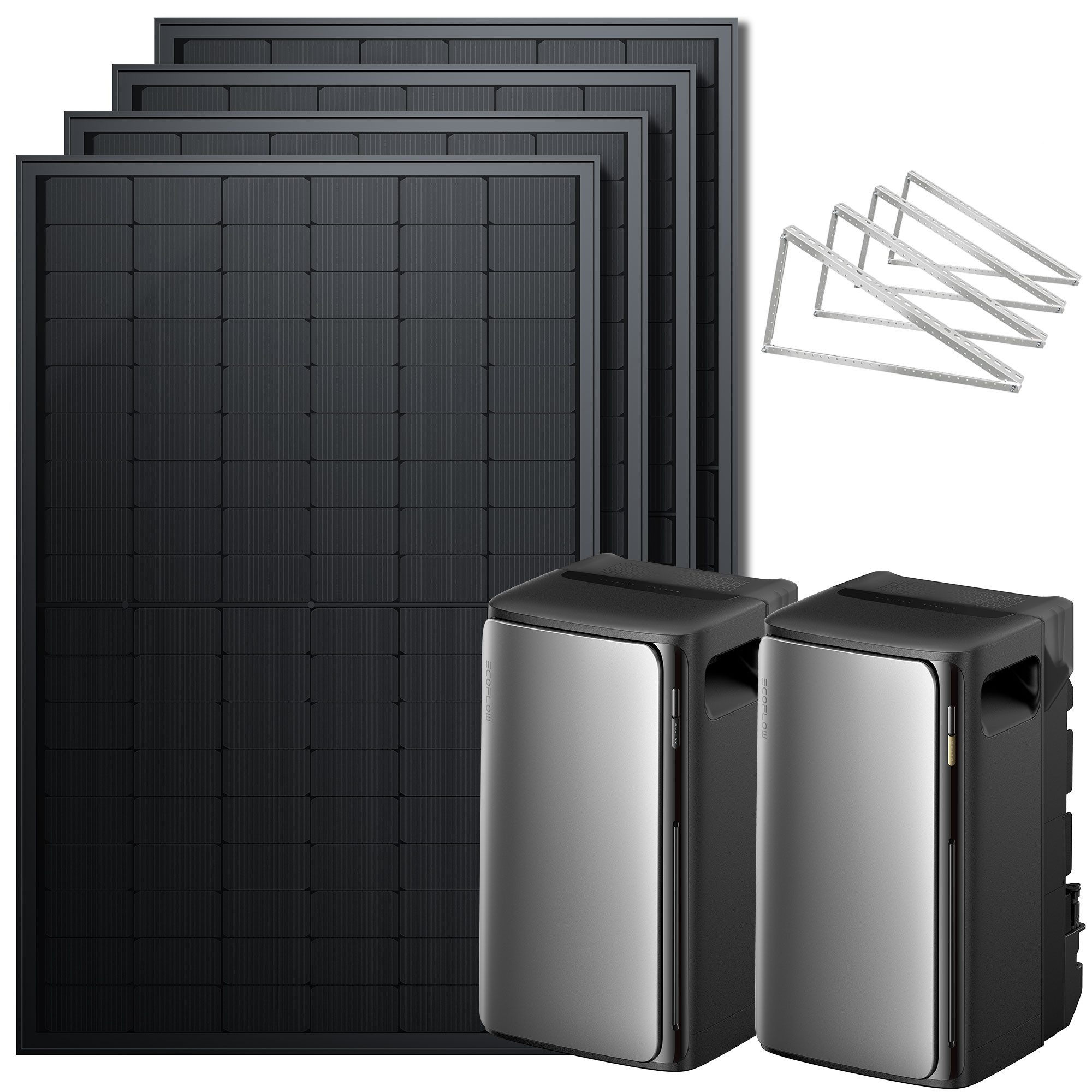 SolarMars Balkonkraftwerk mit Speicher 2000W EcoFlow STREAM Ultra mit AC PRO 3,84kWh Set, 800 W, LiFePo4 Batterie, (mit optionaler Halterung)