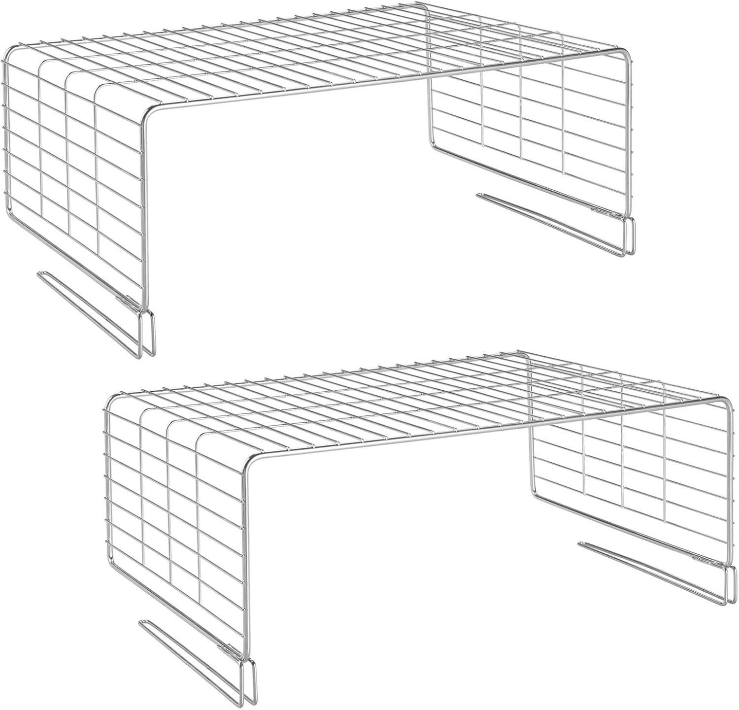 mDesign Aufbewahrungssystem mDesign Drahtkorb Schrankaufbewahrung Regalsystem 2er Set Metall Sil