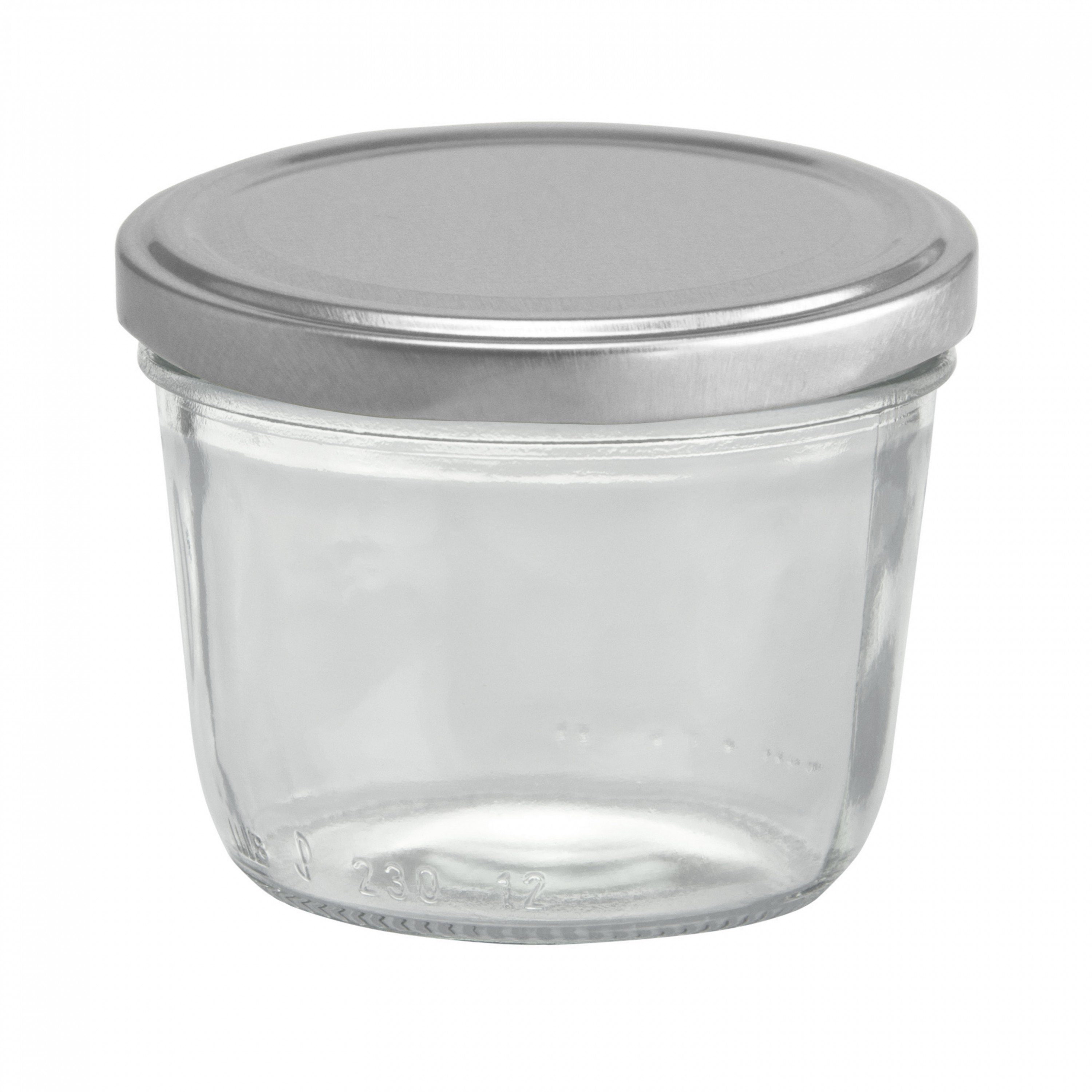 230 Sturzglas Deckel, MamboCat 82 ml To Einmachglas Set silberner Glas 24er