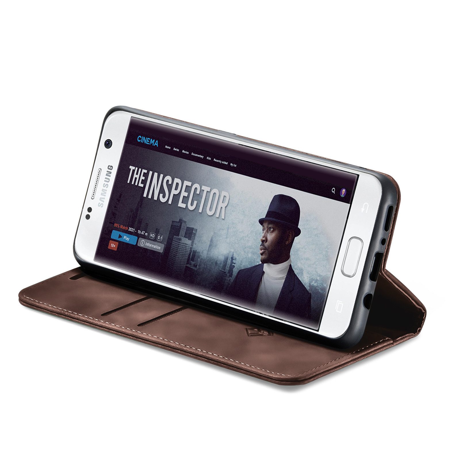 Tec-Expert Handyhülle Tasche Hülle für Samsung Galaxy S7 Edge 5.5 Zoll, 5.5, Cover Klapphülle Case mit Kartenfach Fliphülle aufstellbar
