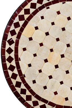 Marrakesch Orient & Mediterran Interior Gartentisch Mosaiktisch Marrakesch 60cm rund, Beistelltisch, Gartentisch, Esstisch, Handarbeit