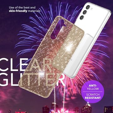 Nalia Smartphone-Hülle Samsung Galaxy S24 Plus, Klare Glitzer Hülle / Silikon Transparent / Glitter Cover / Bling Case