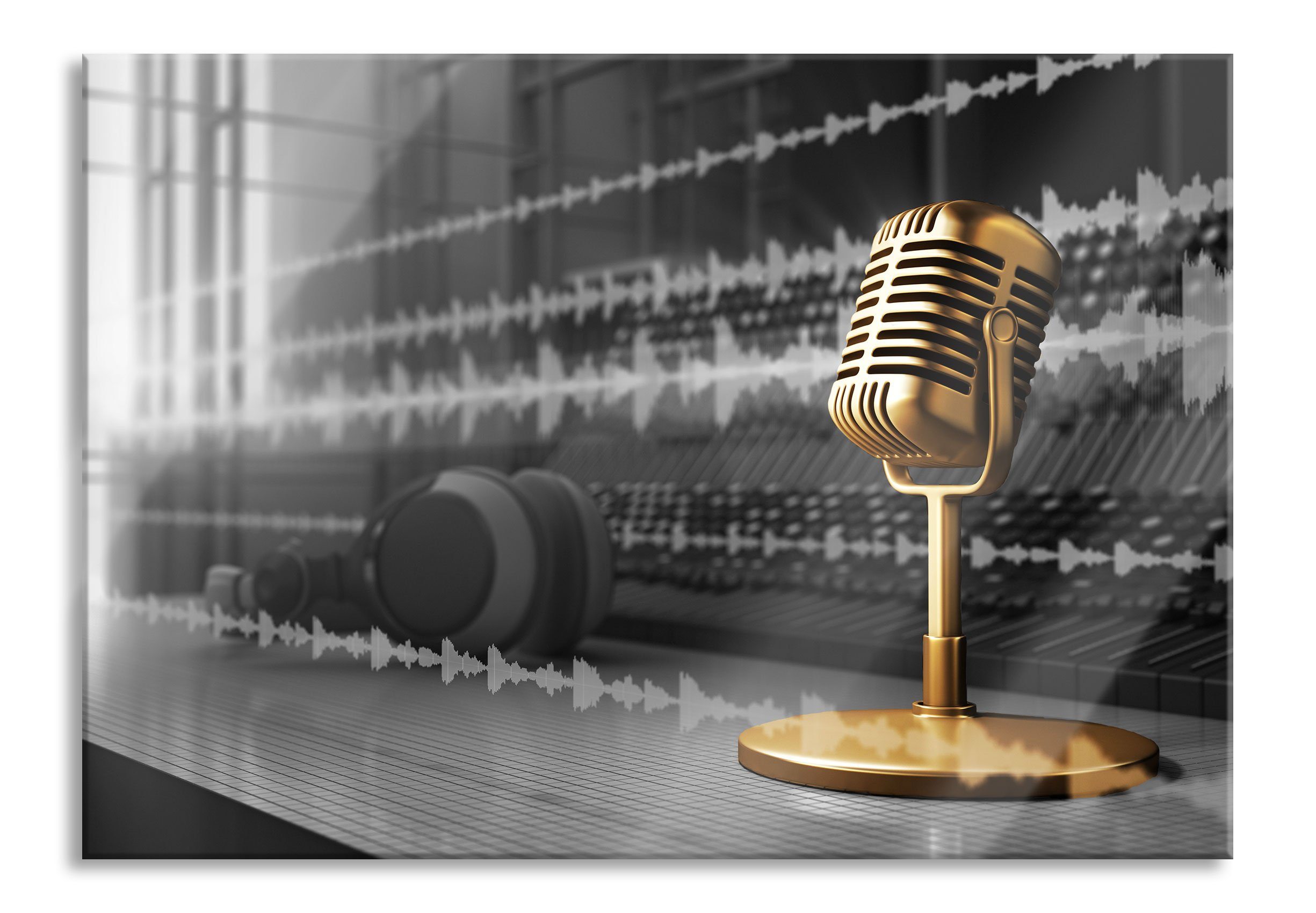 Glasbild Cooles Musikstudio