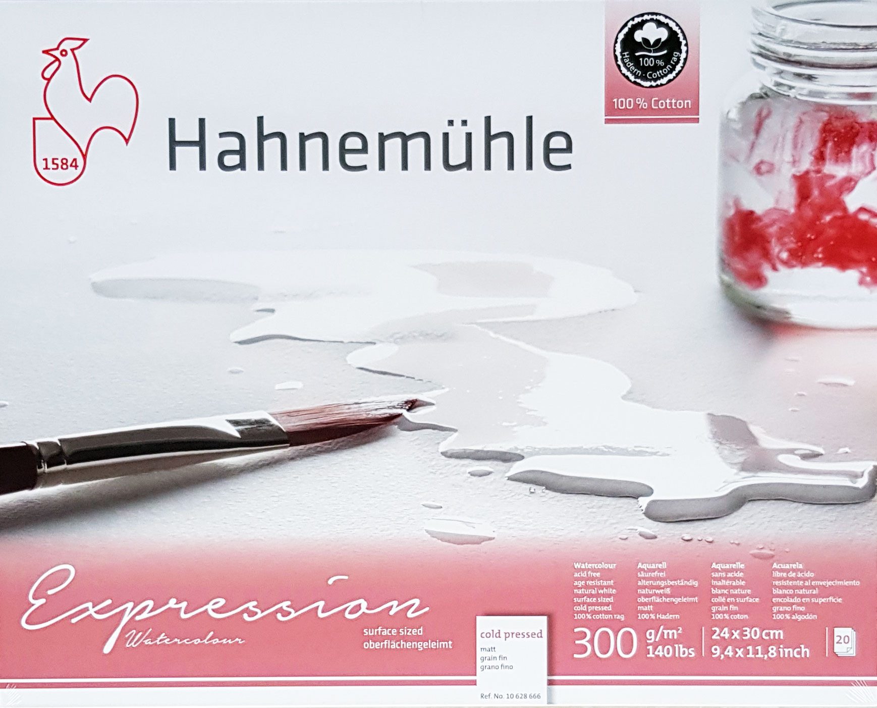 Hahnemühle Aquarellpapier Hahnemühle Expression matt 24x30 cm, 20 Blatt, für Aquarelltechniken