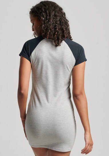 Superdry Shirtkleid VINTAGE RAGLAN Grey MINI DRESS Marl/Eclipse navy
