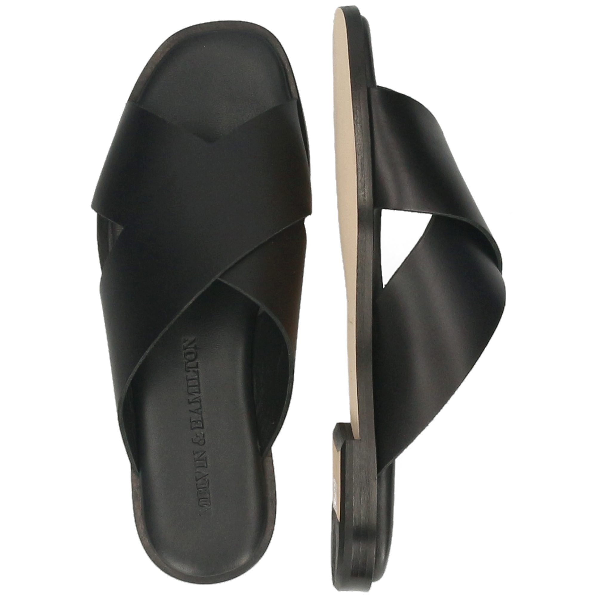Melvin & Hamilton Elodie 82 Leder-Pantoletten für Damen Pantolette Flache Absätze, Echtes Leder
