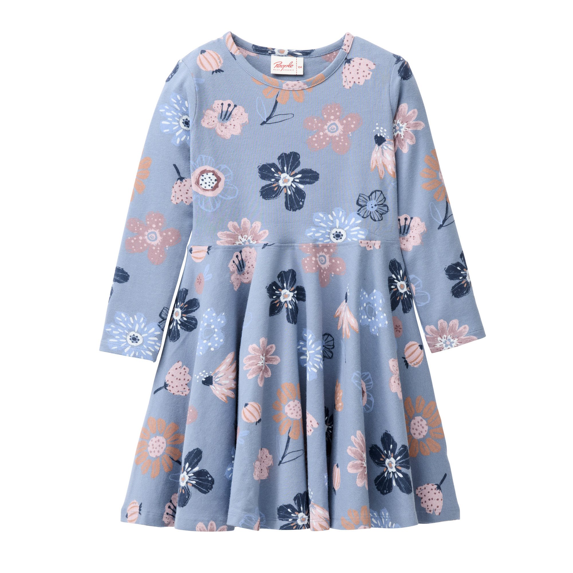 People Wear Organic Skaterkleid, Langarmkleid mit Motiv, aus Bio-Baumwolle
