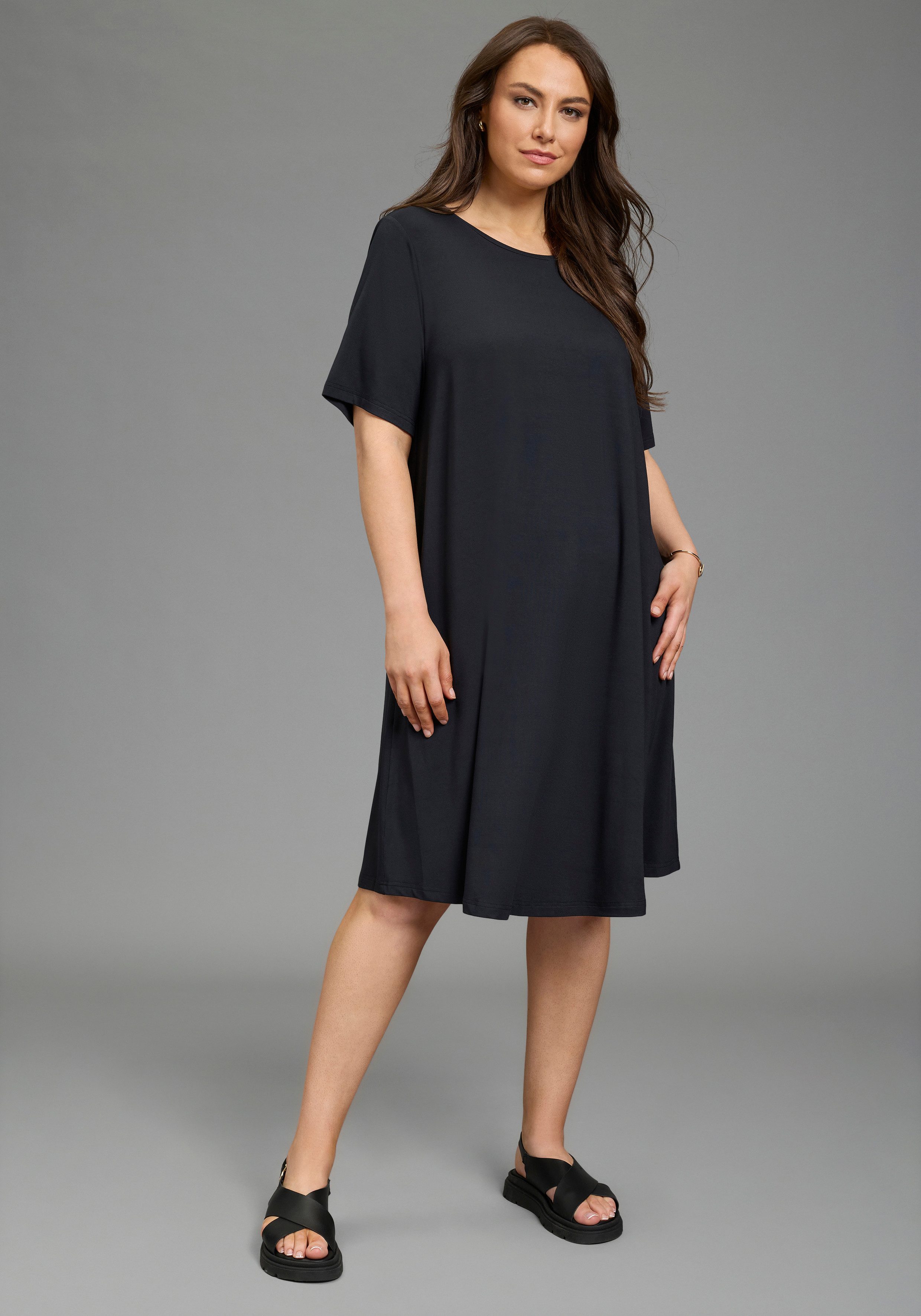 Laura Scott CURVE Jerseykleid aus Single Jersey, elastische Viskosemischung günstig online kaufen