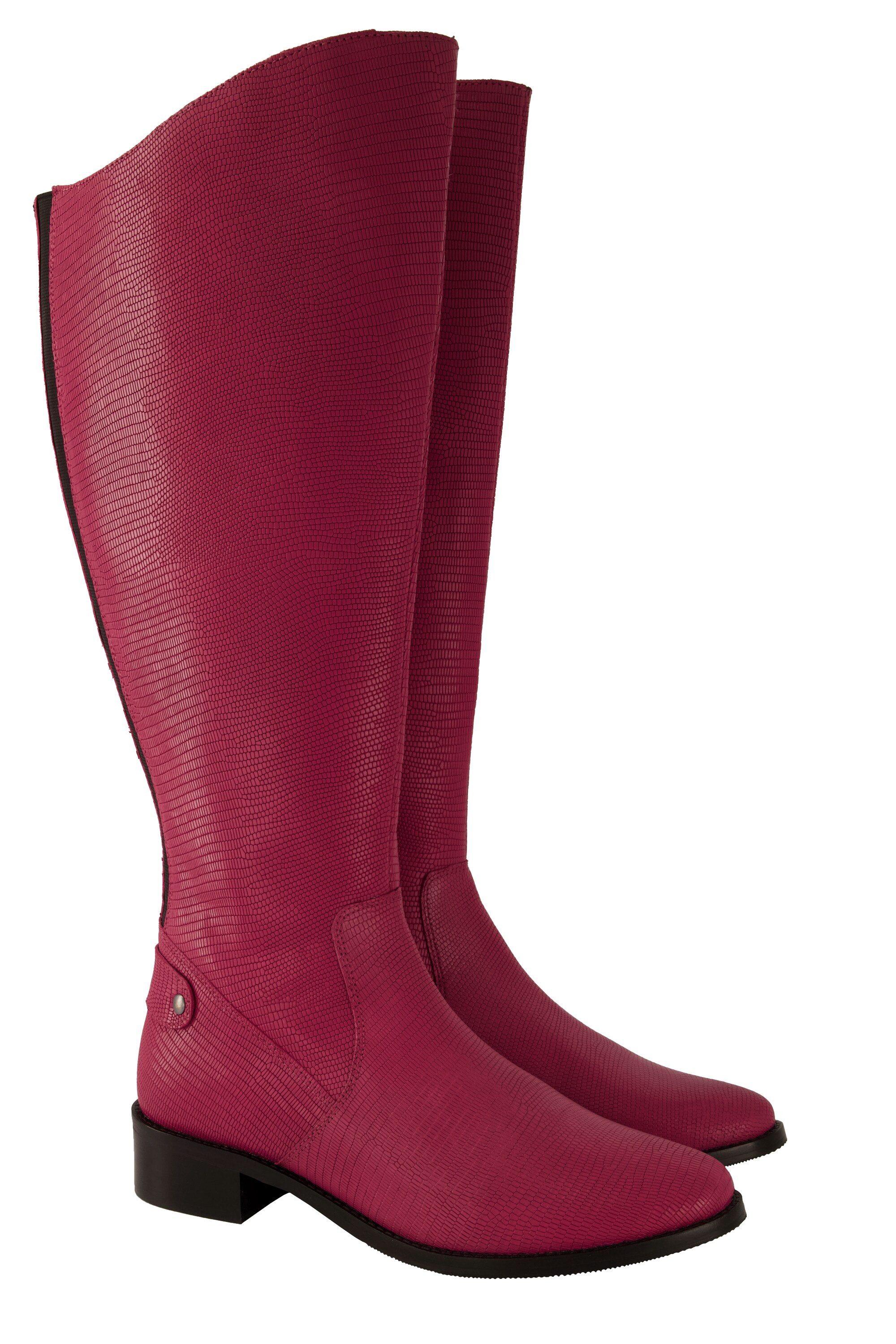 Ulla Popken Lederstiefel XL-Schaft Schlangenprägung Weite günstig online kaufen