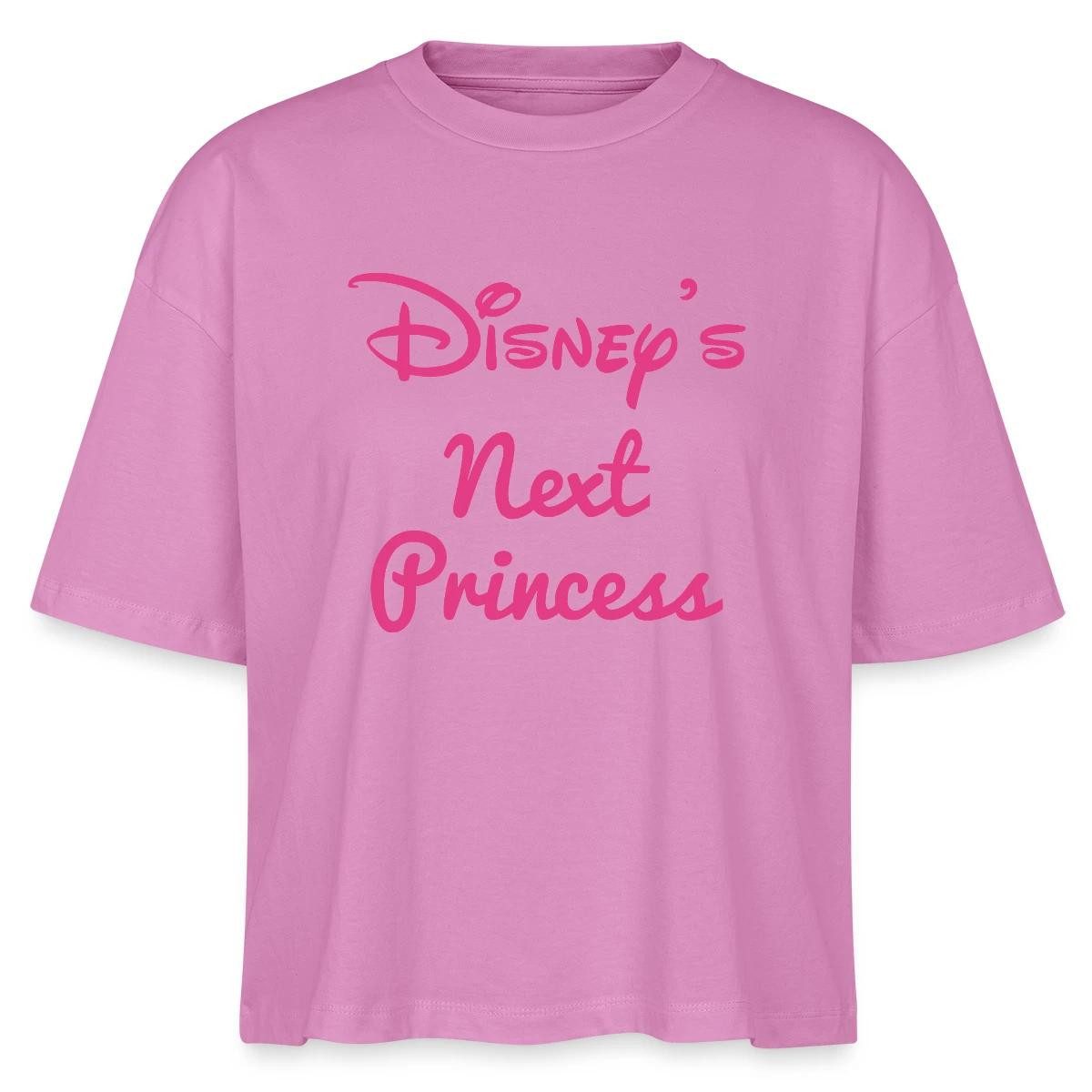 Spreadshirt T-Shirt Disney Prinzessinen Disneys Next Princess Spruch Boxy Shirt Damen (1-tlg)