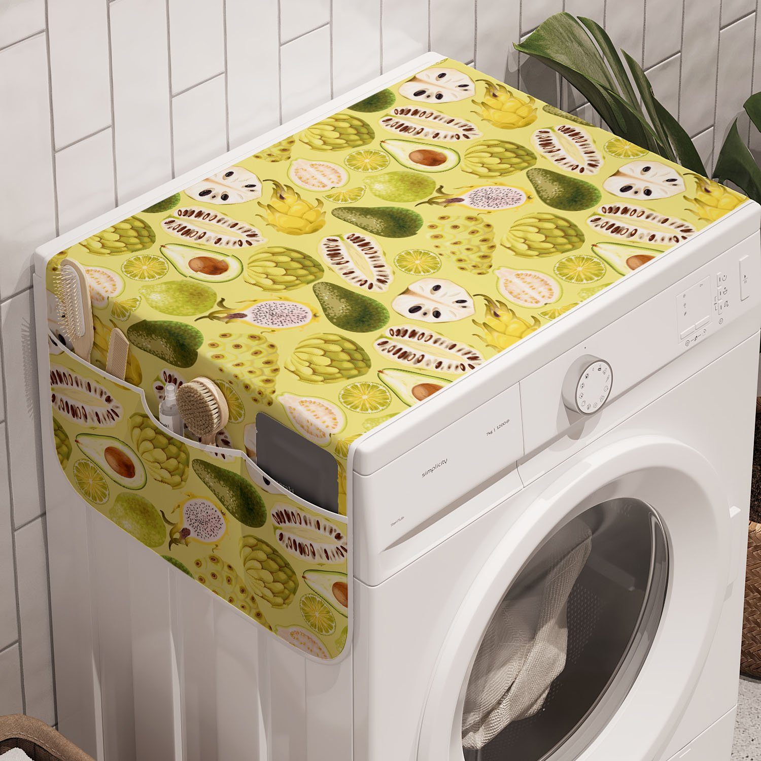 Fruit Waschmaschine Dragon Badorganizer Trockner, Exotisch Anti-Rutsch-Stoffabdeckung für Avocados und Guava Abakuhaus